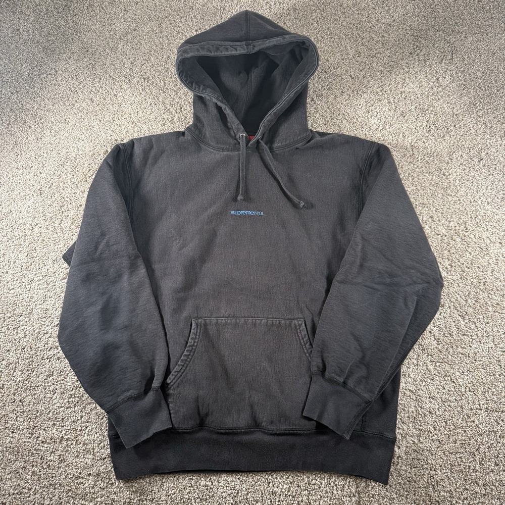 Vintage Supreme Sweater Mens Medium Heavy Cotton Hoodie Embroidered No1 Y2K